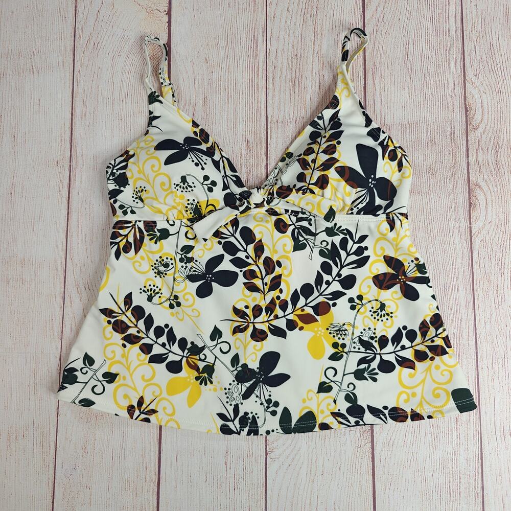 Vintage Y2K Merona floral tankini swim top sz M